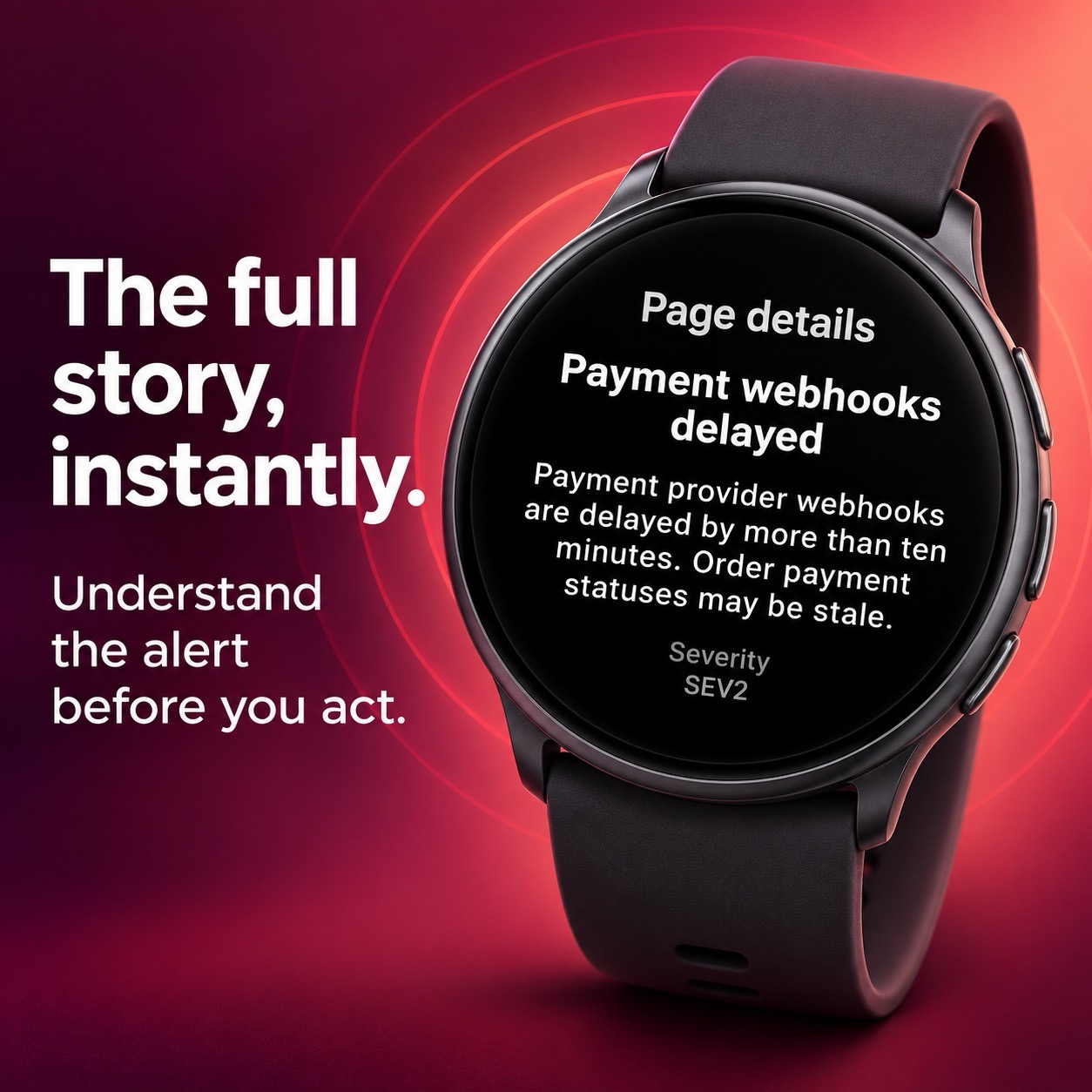 Sevloom page details displayed on a Wear OS watch